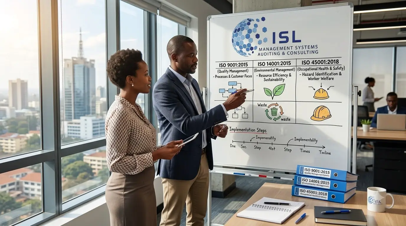 ISL consultant explaining which ISO standard suits a business in Kenya