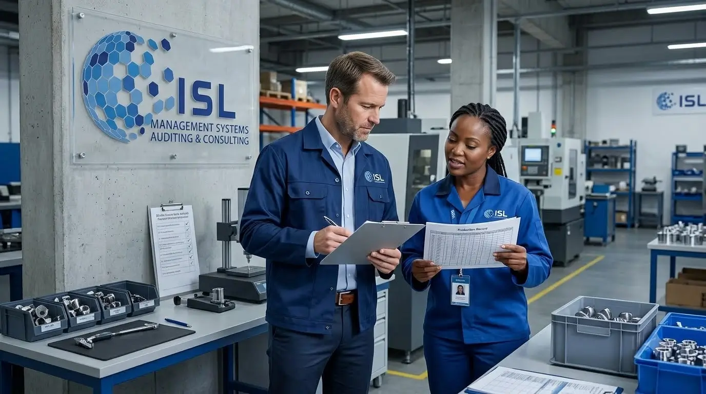 ISO 9001 internal audit walkthrough with staff interview on the shop floor