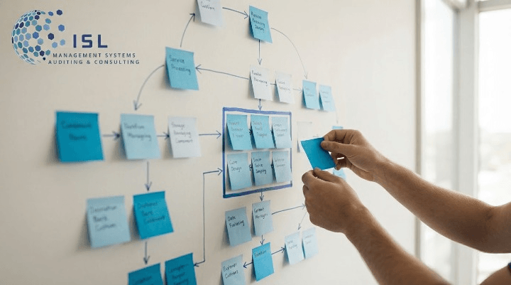 Workflow map showing a bottleneck between departments